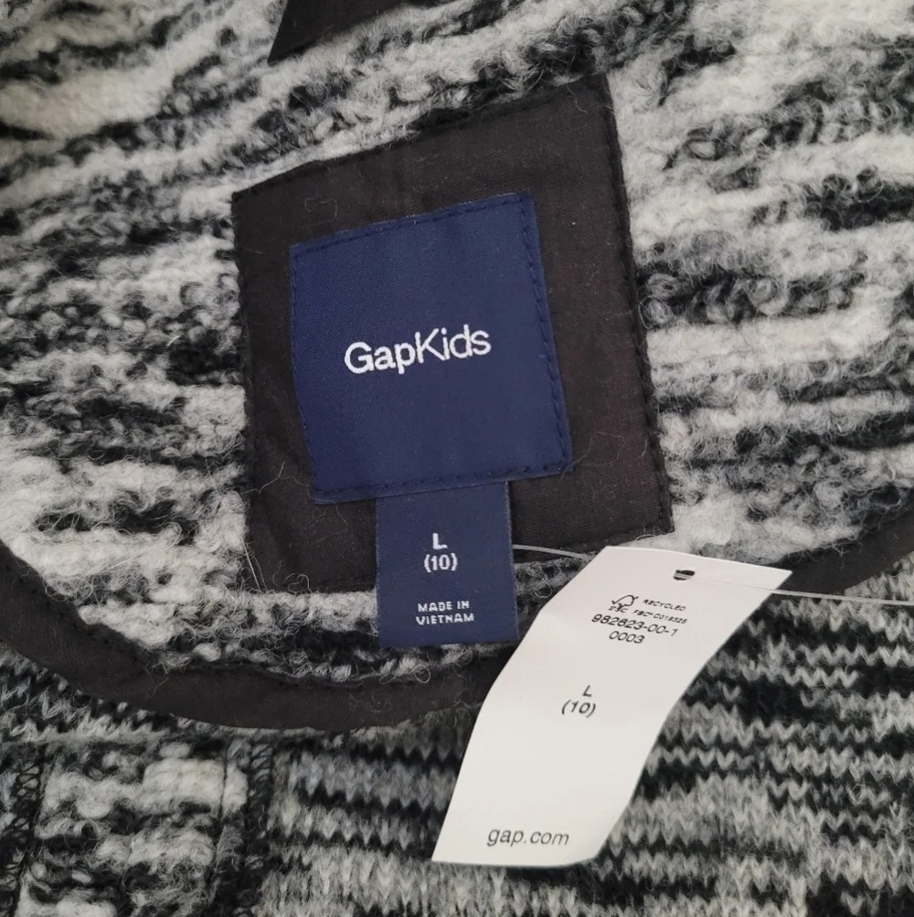NWT GAP Kids Marled Cocoon Wool Jacket Large 10